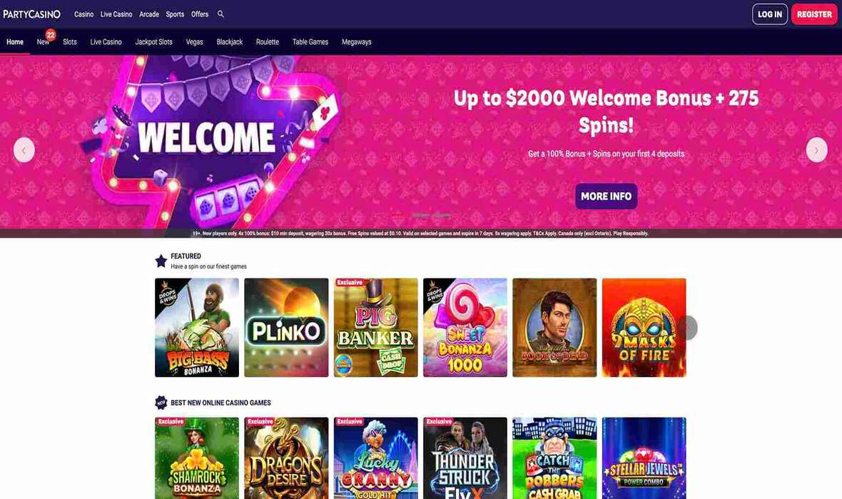 party casino main page
