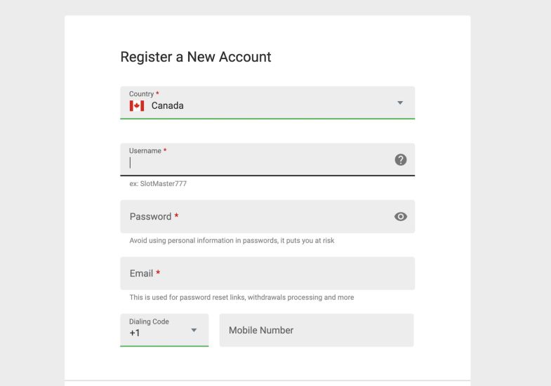Step 4 of the Platinum Play Casino registration process