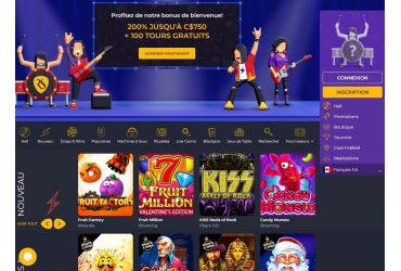 Page d'accueil du site Rolling Slots
