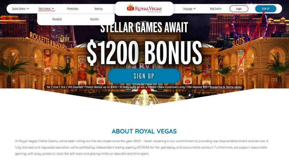 Steps to Register at Royal Vegas Casino - Step 1