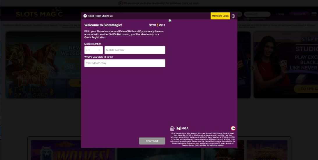 Complete your details in step 2, which includes your first and last name, date of birth, gender, email, and phone number.