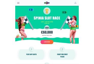 Details regarding the slot race at Spinia Casino.