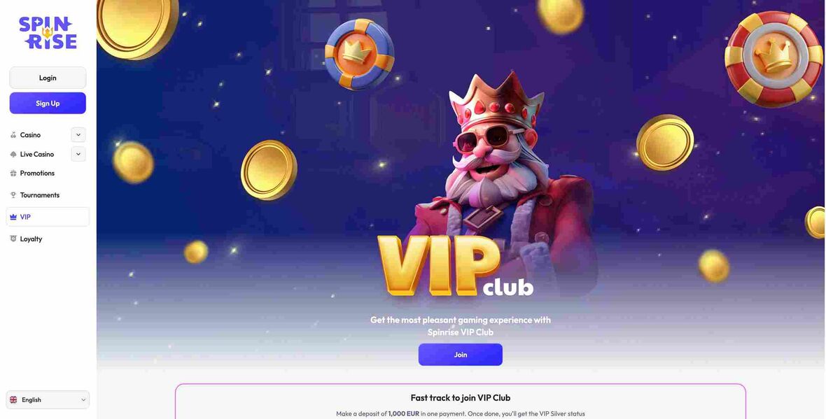 Spinrise casino vip page