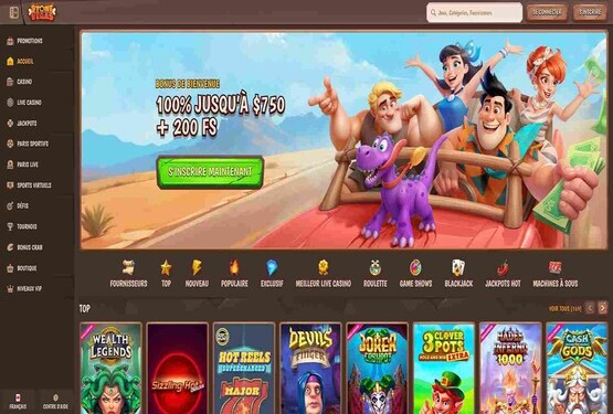 Page principale du casino Stonevegas