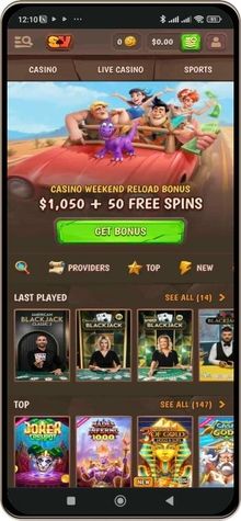 Screenshot showcasing Stonevegas casino on mobile