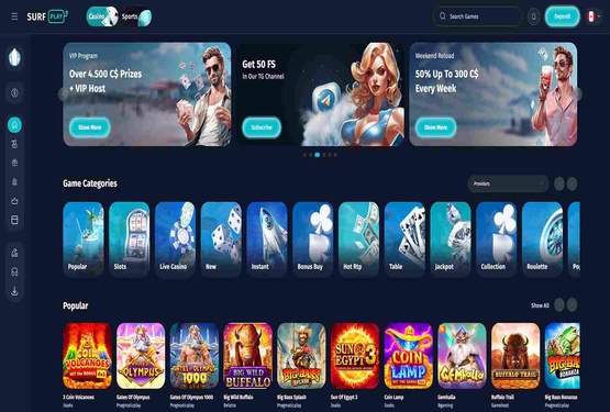 Surfplay casino main page
