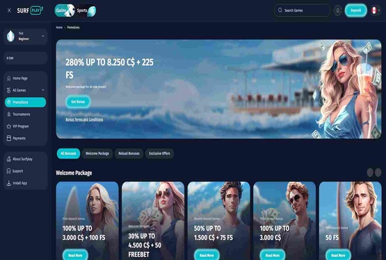 Surfplay casino promotions page