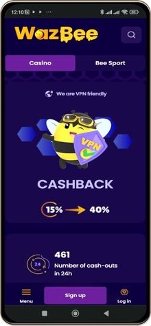 Mobile screenshot of WazBee Casino