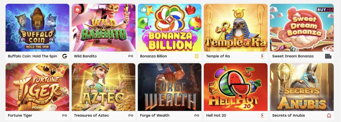 Liste des machines à sous accessibles dans Weiss Casino.