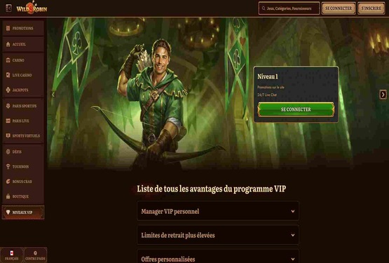 Wild Robin dispose d'une page VIP pour ses membres.