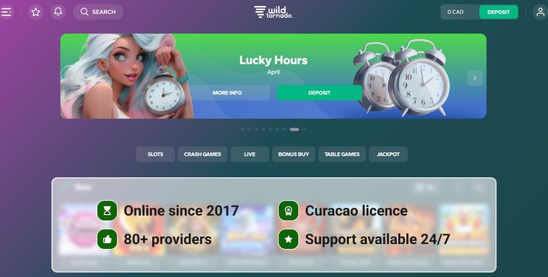 Screenshot of Wild Tornado Casino registration process - step 2