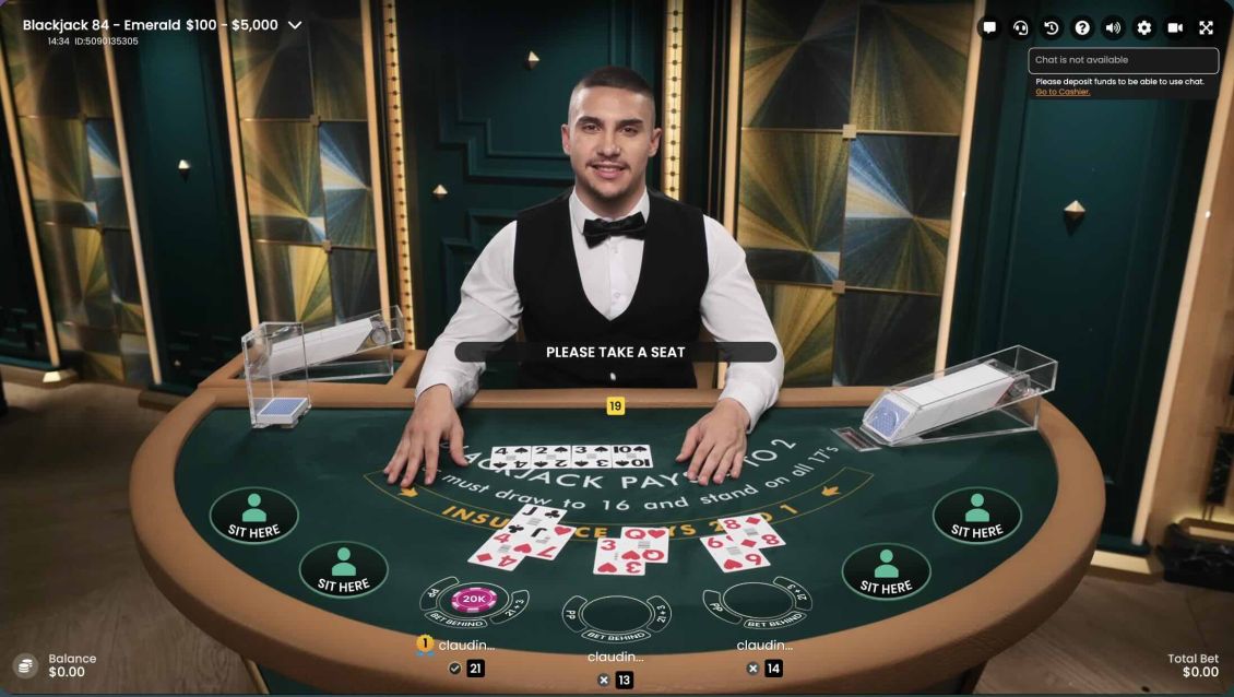 1. Extensive game library, including live blackjack options