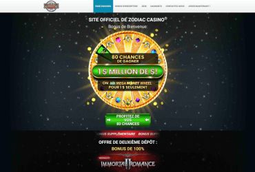 Zodiac Casino - page d'accueil
