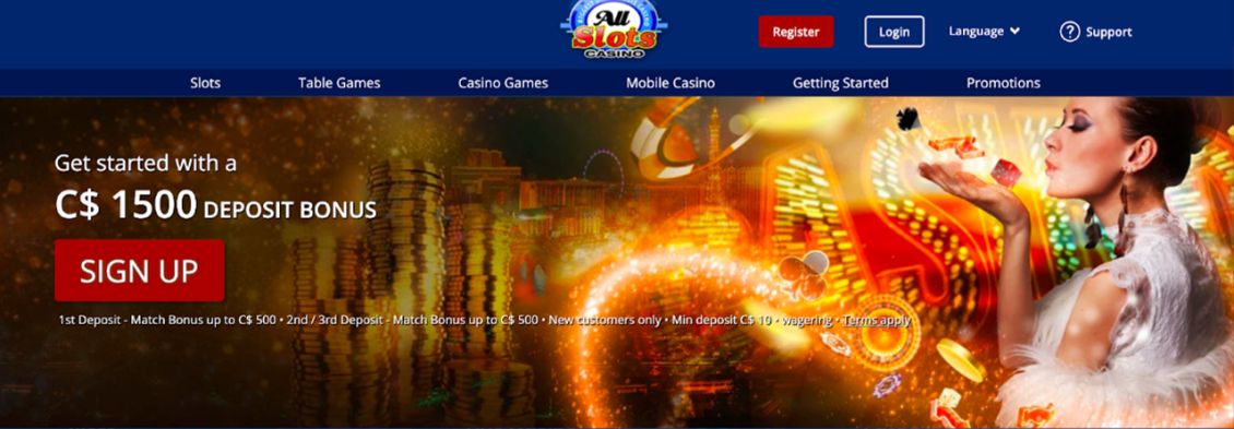 All Slots casino - registration step 1