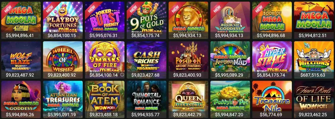 List of Jackpot Slots at All Slots Casino