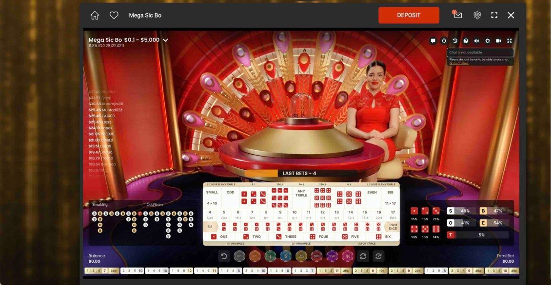 Live Sic-Bo at All Slots Casino