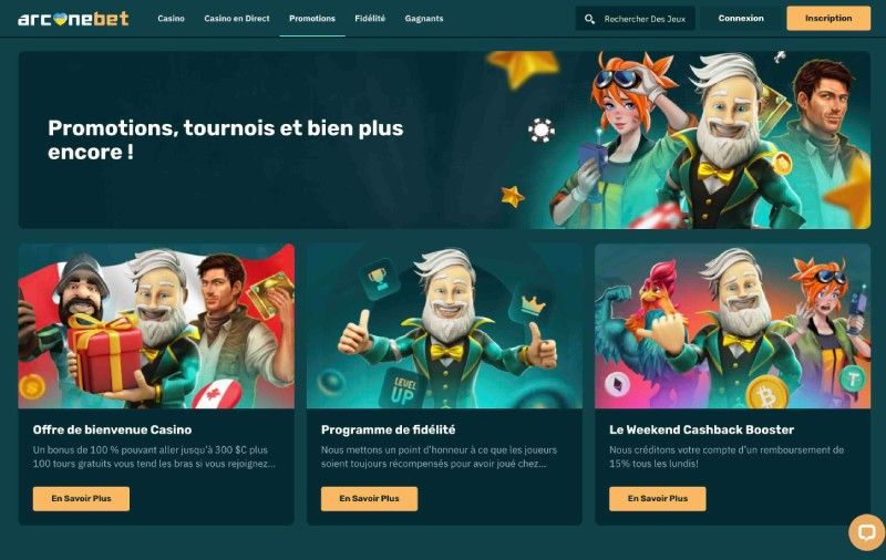 Page de promotion Arcanebet