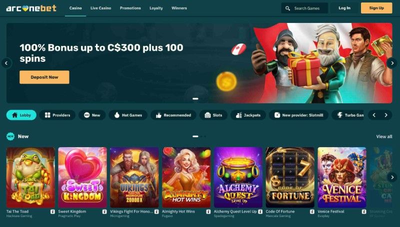 Arcanebet main page