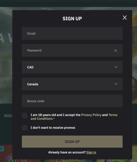 Screenshot depicting the second step of the Belabet Casino registration process