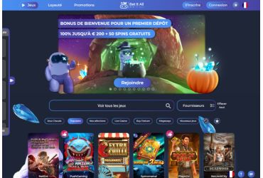 Bet it all Casino - page d'accueil