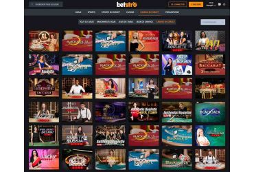 Betstro - Jeux en direct