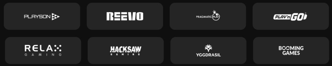 Overview of providers at Bluffbet Casino.