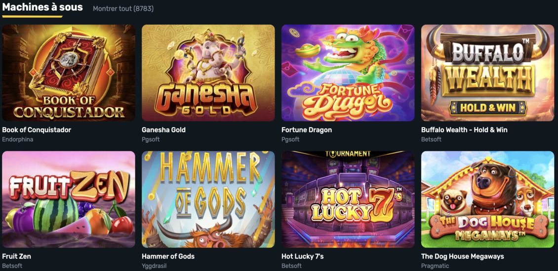 Bibliothèque de machines à sous du Casino Campeonbet