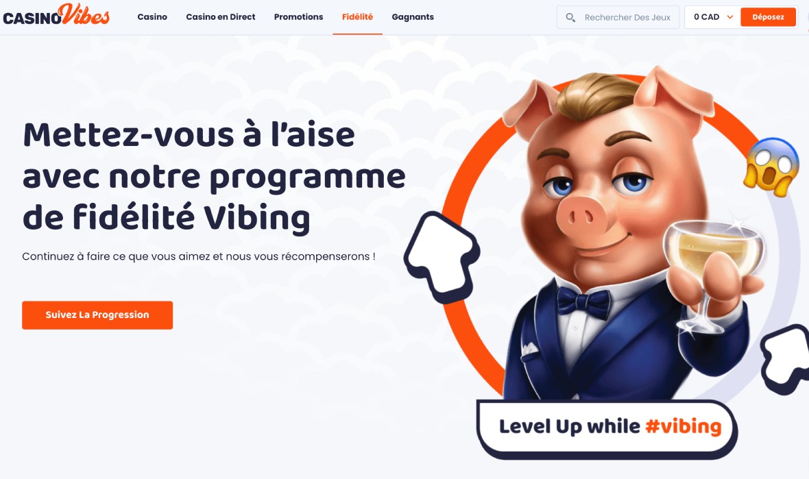 CasinoVibes vip page de programmation