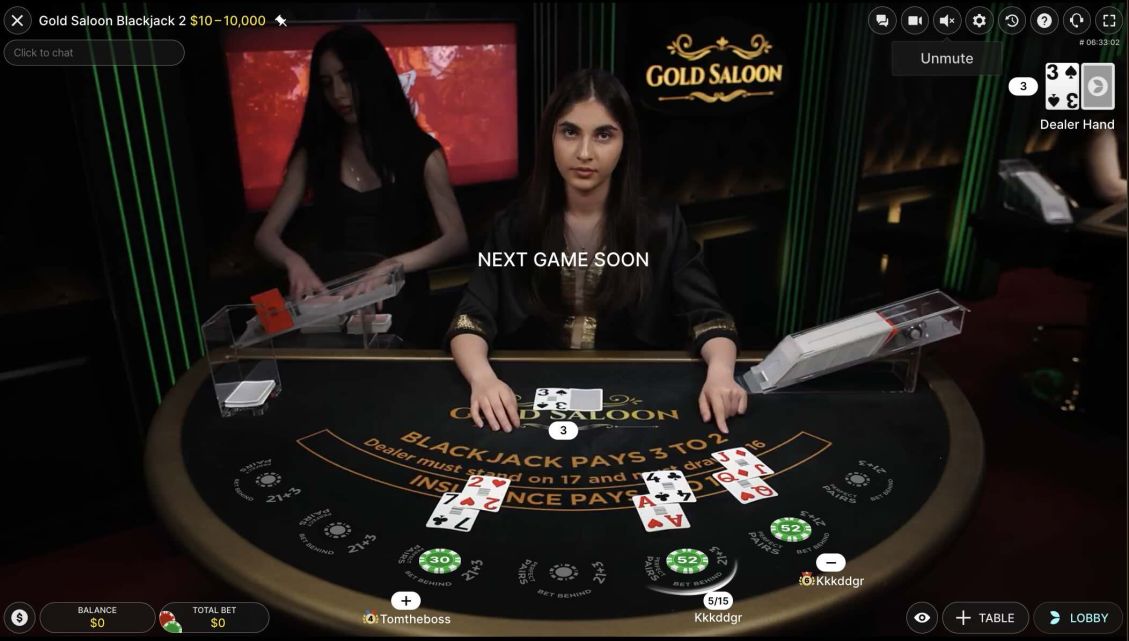 Live dealer game at Crownplay Casino