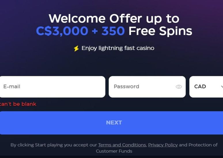 Image of the Gioo Casino registration process - step 2