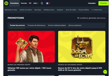 GSlot casino - page promotionnelle