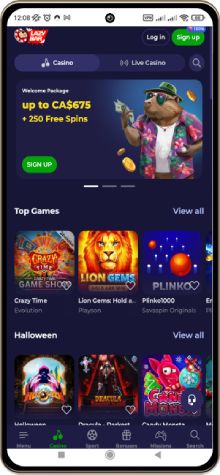 A mobile screenshot showcasing the primary page of Lazybar Casino.