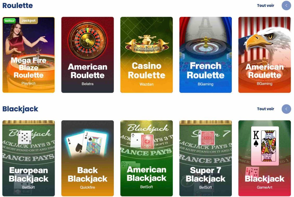 Liste des jeux de table disponibles sur Lukki Casino.