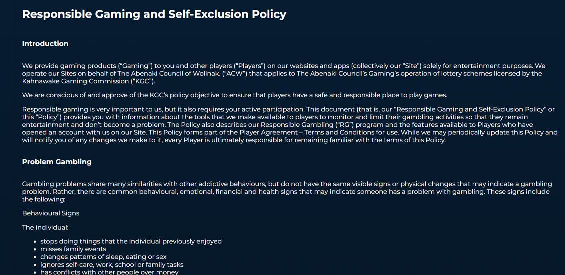 NorthStar actively encourages responsible gambling by enabling players to establish deposit and timeout limits. Additionally, a self-exclusion option for six months is also available.