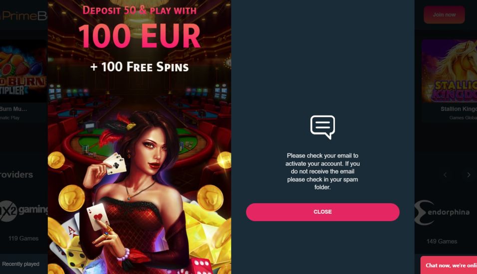 Screenshot illustrating the fifth step of the PrimeBetz Casino registration process.