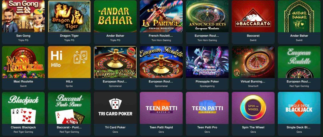 This online casino has a dedicated section for live gaming options. The collection is supplied by reputable providers such as Pragmatic Play, Evolution Gaming, and BetGamesTV, ensuring that Canadians can enjoy popular live games like Salon Prive Roulette and Extra Chilli Epic Spins.