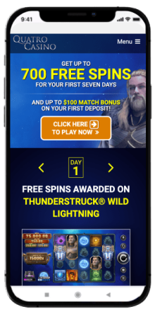 Quatro Casino on Mobile Screens