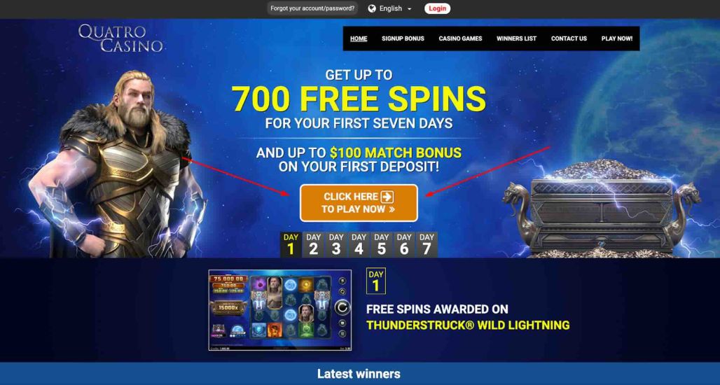 Quatro Casino registration process step 1
