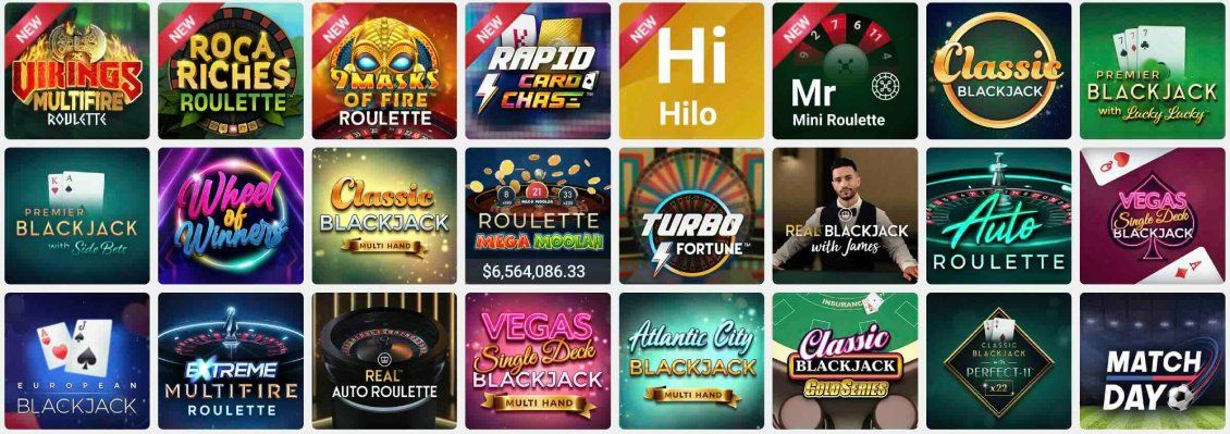 Overview of table games offered at Ruby Fortune Casino