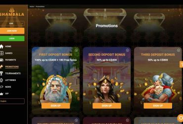 Shambala casino - list of promotions