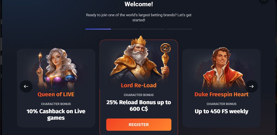Step 2 of the Slotlords Casino registration process