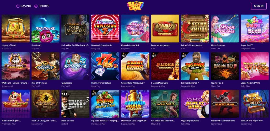 Screenshot of Slotowl Casino Slots