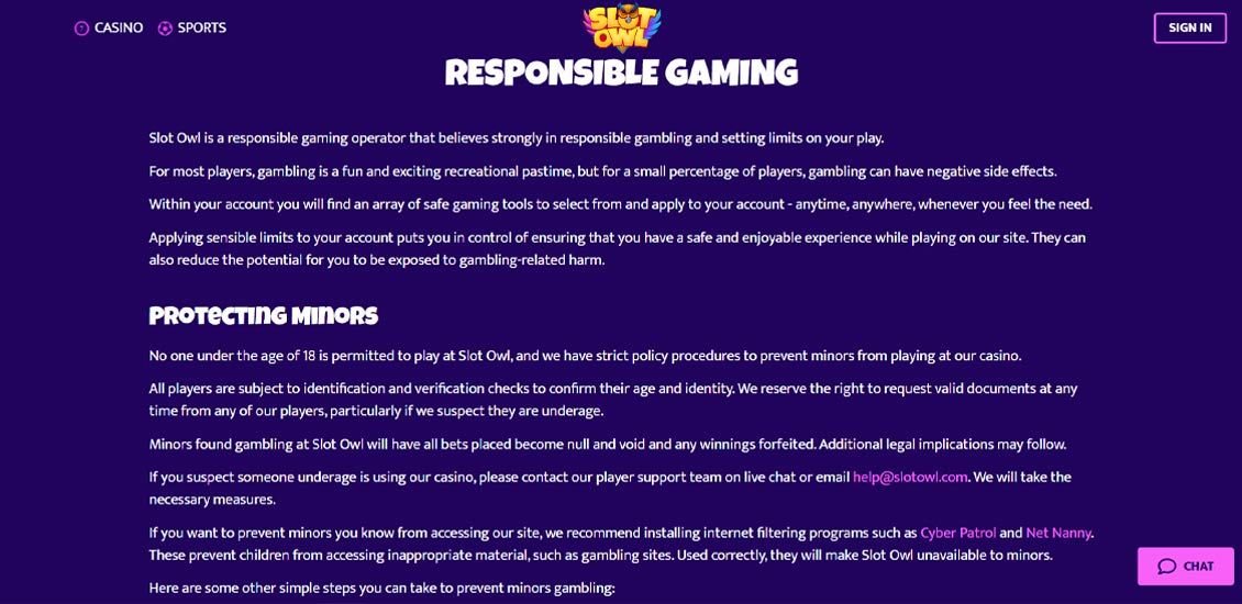 It is crucial for customers to engage in responsible gaming practices at Slot Owl Casino for an enjoyable and safe experience. The responsible gambling tools are there to help you maintain control over your betting and deposits at Slot Owl.