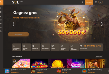 Sol Casino – page d'accueil