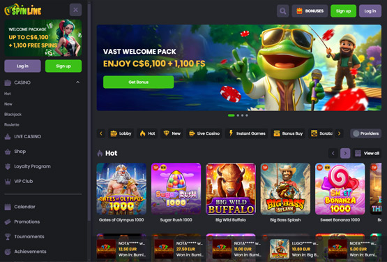 Spinline casino main page