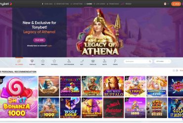 TonyBet casino - main page