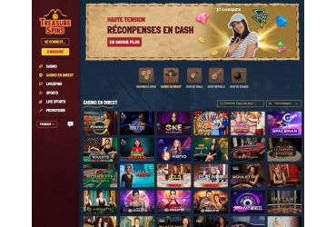TreasureSpins - Jeux en direct