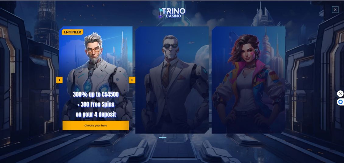 Screenshot of Trino Casino registration process - step 2