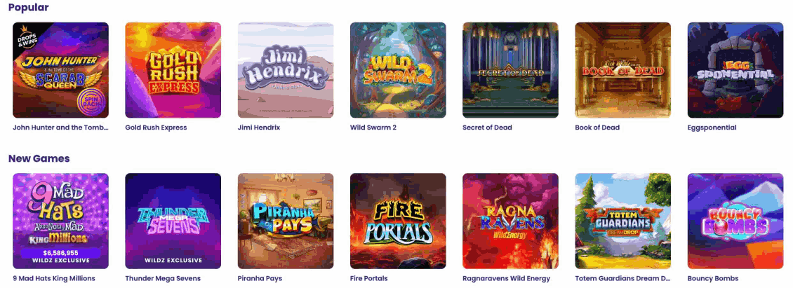 List of slots at Wildz casino