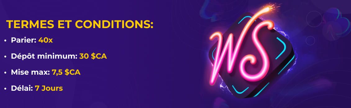 Termes et conditions à Winspirit Casino